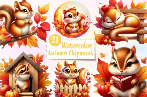 Download Autumn Eastern Chipmunk Sublimation PNG - Autumn Collection