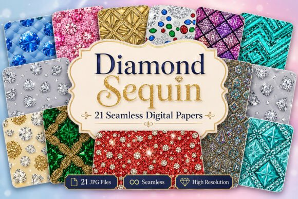 Download Diamond Sequin Seamless Digital Bundle - Digital Collection