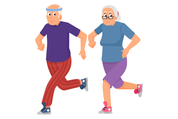 Download Running Old People. Seniors Jogging. Pen - Premium Bundle