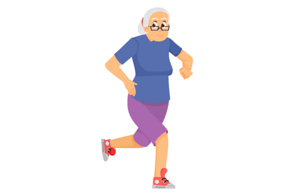 Download Jogging Old Woman. Happy Active Senior L - Premium Bundle