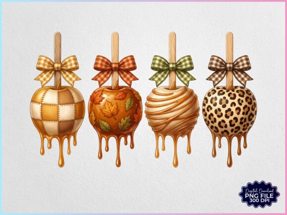 Download Preppy Fall Caramel Apples Autumn PNG - Autumn Collection